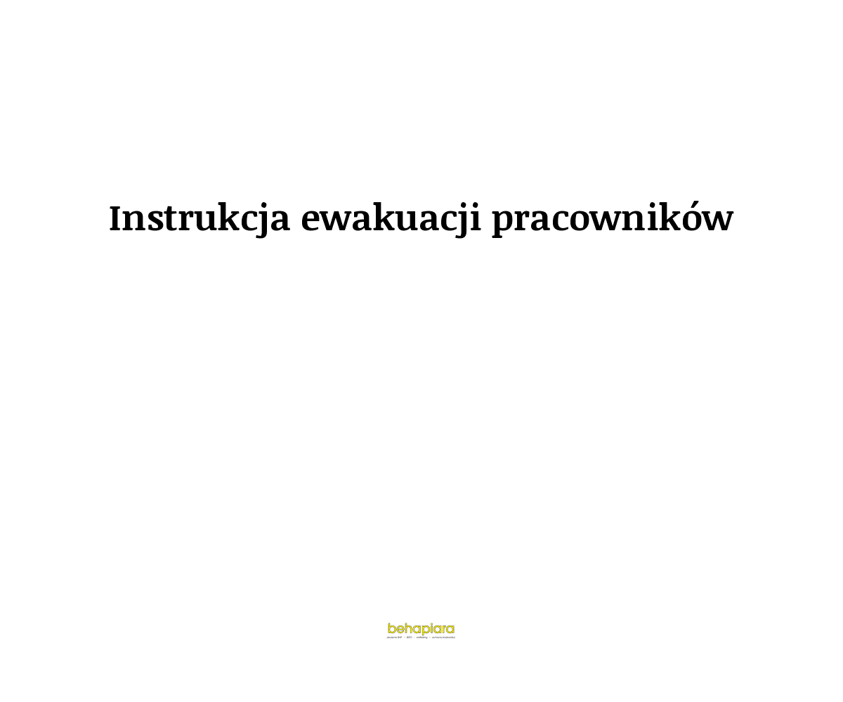 Instrukcja ewakuacji pracowników