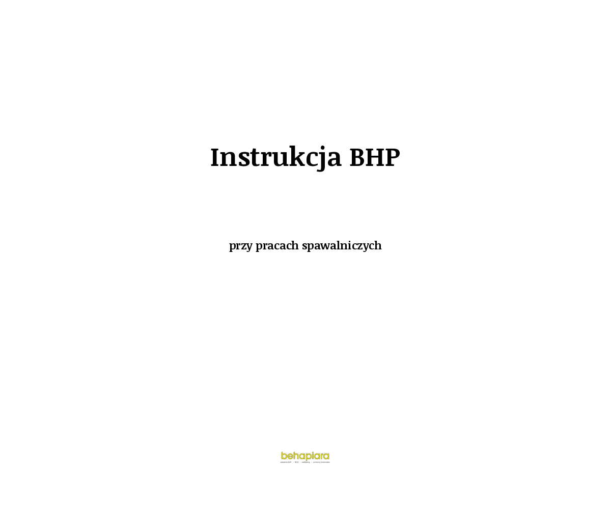 Instrukcja BHP przy pracach spawalniczych